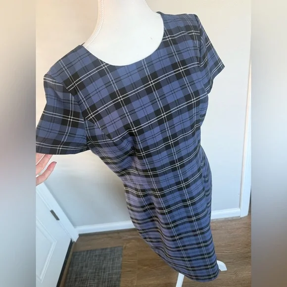 Brooks Brothers Blue and Black Plaid Midi Dress - Picture 4 of 4